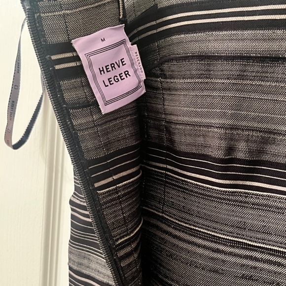 HERVE LEGER STRIPE "SANDRA" Bandage Dress - Picture 5 of 6